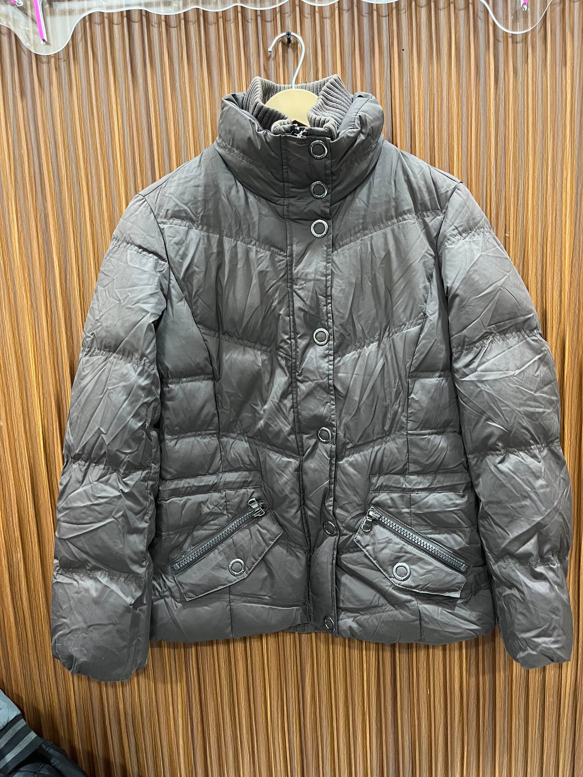 Chest 19 Length 26 | woman branded bumper jacket